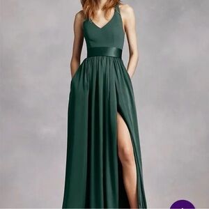 White by Vera Wang Forest Green Maxi Dress